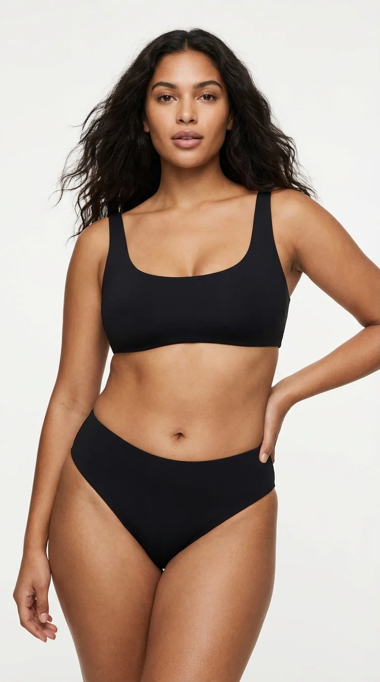 DOMİNANT İz Yapmayan Siyah Kadın Boxer - Ön Görünüm